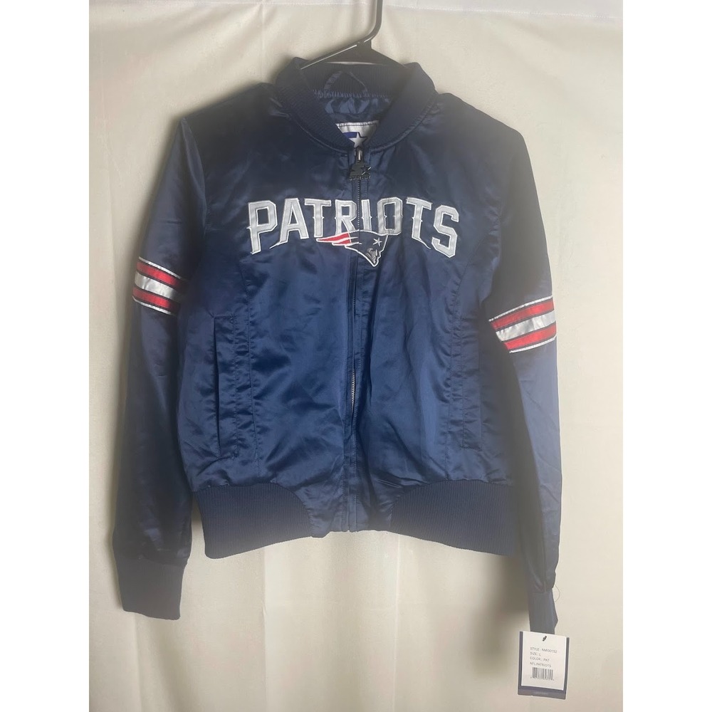 Starter New England Patriots Football Women's Jacket Blue Red Size Large NWT